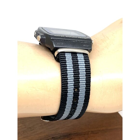 Casio Men's Watch DW-210 vintage Quartz Digital Black Resin Sport 548 Nylon Band - Picture 11 of 13